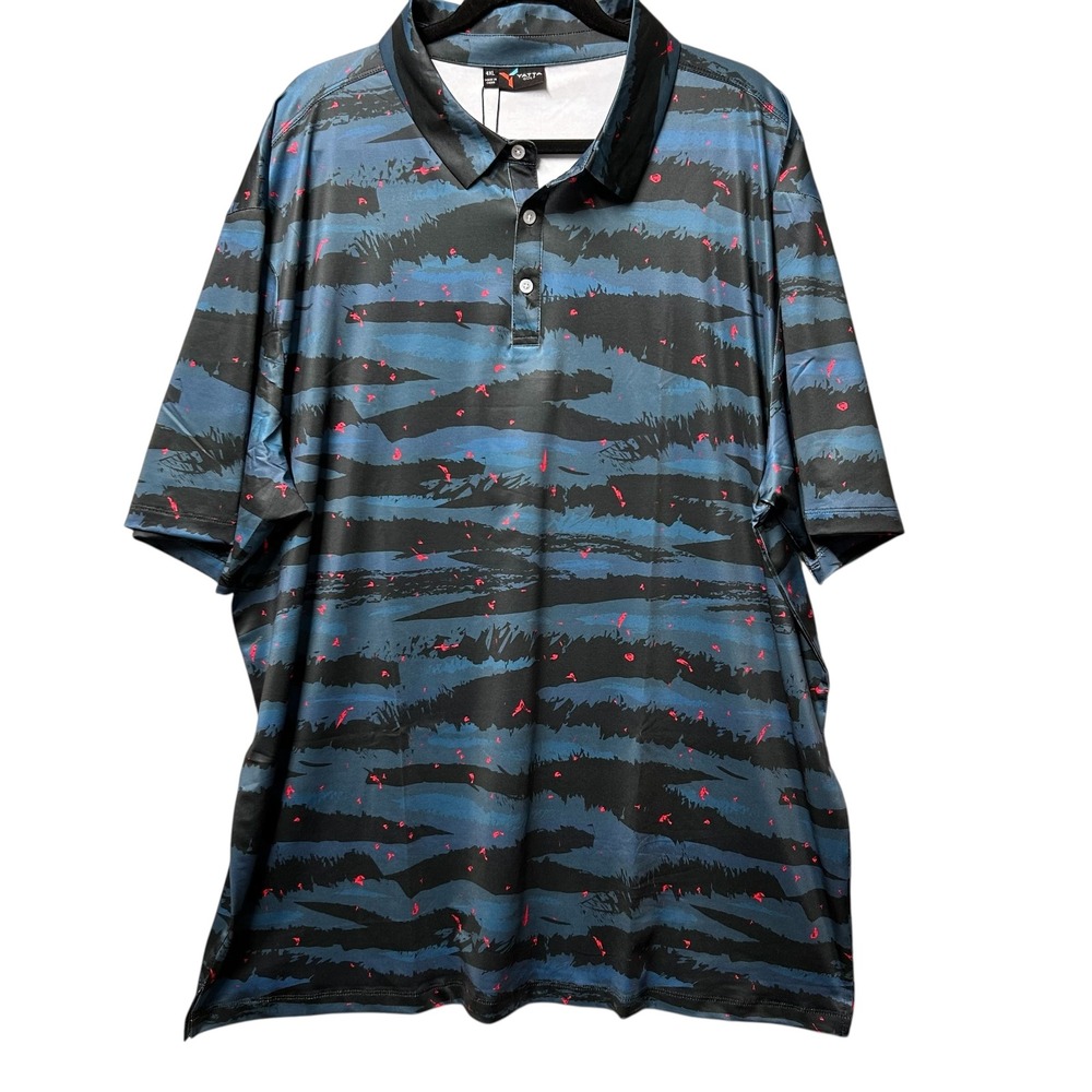 Yatta Golf Mens 4XL Polo Shirt Tiger Camo Blue Black Red New with Tags